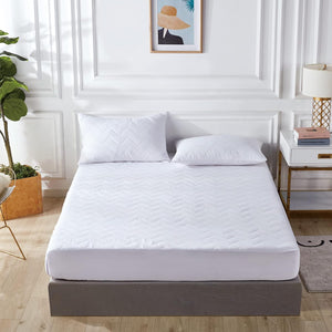 100% Ultra-Soft Cotton Quilted Anti-Microbial Mattress Cover Protector | Double Size