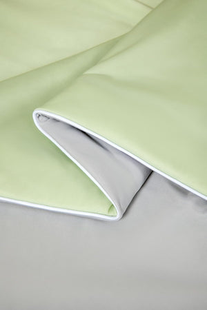 Ice Cooling Reversible Summer Comforter Blanket | Green & Grey | Queen/King