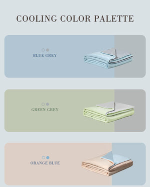 Ice Cooling Reversible Summer Comforter Blanket | Green & Grey | Queen/King