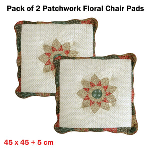 Choice Set of 2 Patchwork Floral Chair Pads | 45x45 + 5 cm