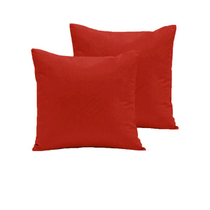 Pair of 280TC Polyester Cotton European Pillowcases | Red