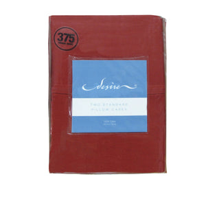 Pair of Cotton Standard Pillowcases | 375TC | Burgundy