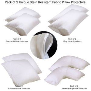 Set of 2 Stain Resistant Pillow Protectors | King