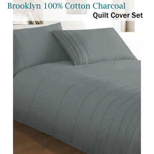 Brooklyn Charcoal Quilt Cover Set | King