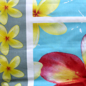 Floating Frangipani Quilt Cover Set | Aqua | Single