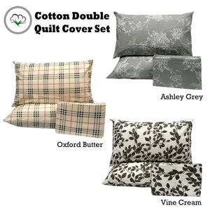 Pure Cotton Ashley Quilt Cover Set | Double