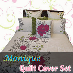 Monique Embroidery Quilt Cover Set | Double