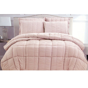 Seersucker Comforter Set | Light Pink | King