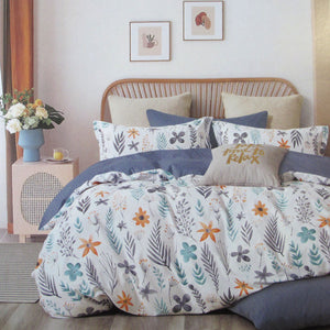 300TC Adriana Reversible Cotton Quilt Cover Set | King