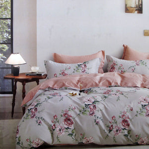300TC Caterina Reversible Cotton Quilt Cover Set | Queen