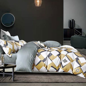 400TC Cotton Sateen | Quilt Cover Set | Modern Art | Queen