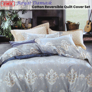 250TC Royal Damask Cotton Quilt Cover Set | Queen