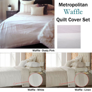 Metropolitan Waffle Quilt Cover Set | Pink | King