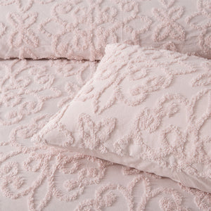 Bianca Ella Cotton Chenille Bedspread Set | Blush Floral | King