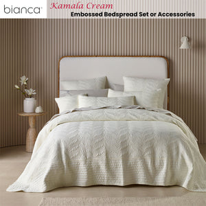 Bianca Kamala | Cream Embossed Bedspread Set | Super King