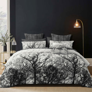 Bianca Boscage Quilted Coverlet Set | Black Forest Print | Polyester | Queen/King