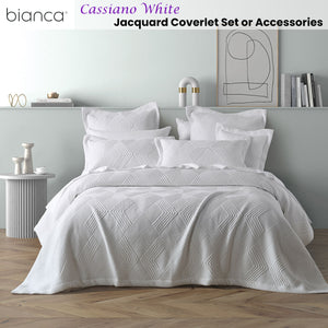 Bianca Cassiano White Polyester Jacquard Coverlet Set | Single/Double