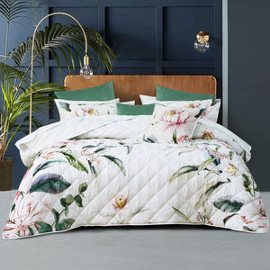 Bianca Indi White Polyester Coverlet Set | Queen/King