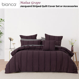 Bianca Malua Grape Jacquard Striped Quilt Cover Set | Queen