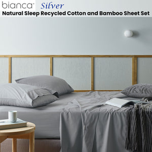 Bianca Natural Sleep | Recycled Cotton and Bamboo Sheet Set | Silver | Double
