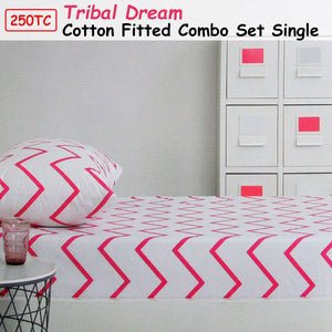 250TC Tribal Dream 100% Cotton Fitted Combo Set | Single
