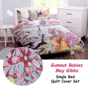 Caprice May Gibbs Gumnut Babies Licensed Quilt Cover Set | Single