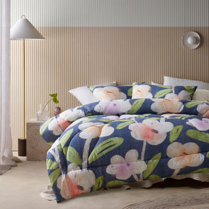 Accessorize Bella Blue Floral 3 Piece Comforter Set | King