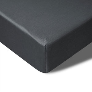 400TC Charcoal Bamboo Cotton Fitted Sheet | 40cm Wall | King Single