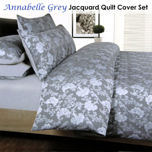 Accessorize | Annabelle Grey Jacquard | Quilt Cover Set | Double