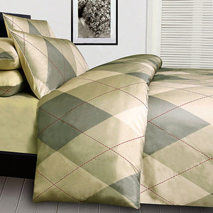 Big Sleep Argyles Beige Quilt Cover Set | Single