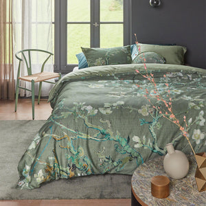 Bedding House | Blossoming Green Cotton Sateen | Quilt Cover Set | King