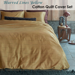 PIP Studio | Blurred Lines Yellow Cotton Sateen | Quilt Cover Set | King