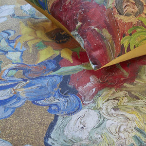 Bedding House Van Gogh Bouquet d'Anniversaire Gold Cotton Sateen Quilt Cover Set | Super King