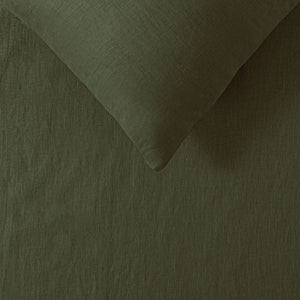 100% Linen Olive Quilt Cover Set | King