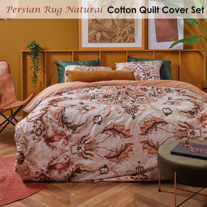 Bedding House | Persian Rug Natural Cotton Quilt Cover Set | Queen