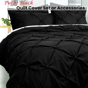 Bloomington | Puffy Quilt Cover Set | Black | Queen