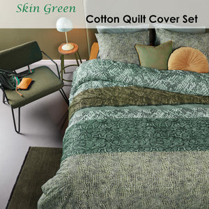 Bedding House | Skin Green Cotton | Quilt Cover Set | King