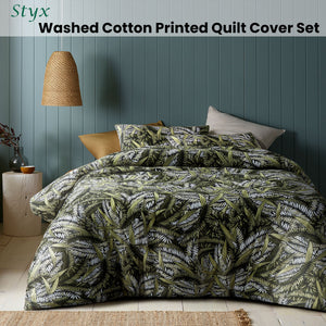 Accessorize | Styx Washed Cotton Printed | Quilt Cover Set | Queen