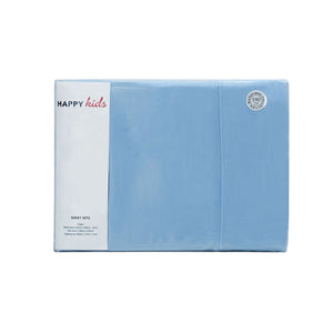 Happy Kids | Blue Plain Dyed Microfibre Sheet Set | King Single