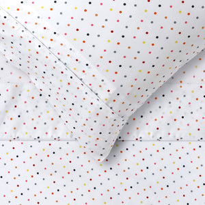 Happy Kids | Polka Multi Printed Microfibre Sheet Set | King Single