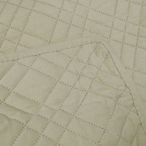Jane Barrington Morris Beige Ultrasonic Embossed Lightly Quilted Reversible Coverlet Set | Queen