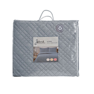 Jane Barrington Morris Dark Grey Ultrasonic Embossed Lightly Quilted Reversible Coverlet Set | King