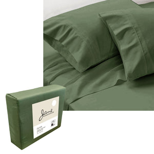 Jane Barrington 1200TC Olivia Cotton Rich Sheet Set | 40cm Wall | Olive | Queen