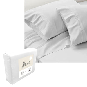 Jane Barrington 1200TC Olivia Cotton Rich Sheet Set | 40cm Wall | White | Queen