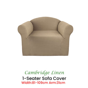 Elan Cambridge Extra-Stretch Couch Cover | Linen | One Seater | Linen