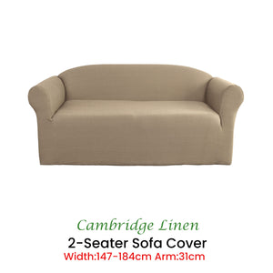 Elan Cambridge Extra-Stretch Couch Cover | Linen | Two Seater | Linen