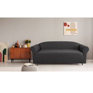 Elan Cambridge Extra-Stretch Couch Cover | Steel | Three Seater | Steel