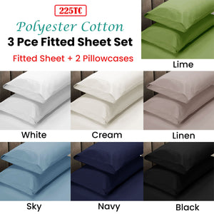 Apartmento 225TC Fitted Sheet Set | King | Navy | Plus 2 Pillowcases