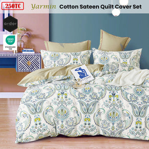 Ardor 250TC Yarmin Moroccan Cotton Sateen Quilt Cover Set | King