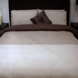 Essentially Home Living Chocolate 3 Tone Quilt Cover Set + Fitted Sheet | Double